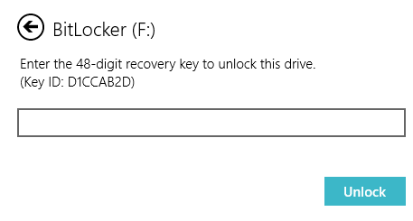 شناسه بازیابی کلید bitlocker